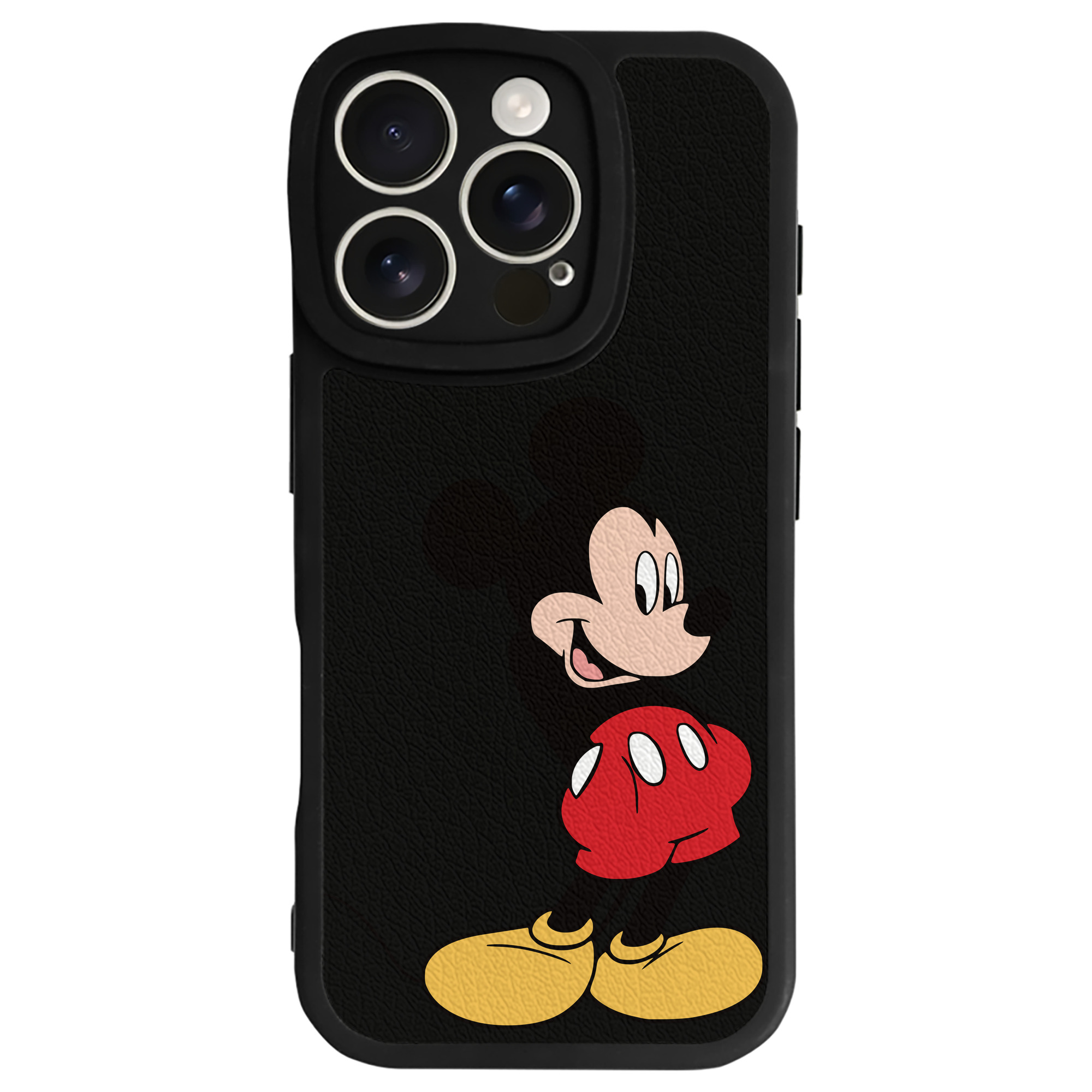 （画像用） ミッキーマウス Mickey Mouse 【iPhone 16シリーズ対応】シリコンスマホケース（レザー調） 材質：シリコン